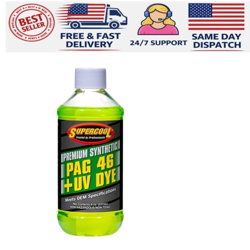 8oz Synthetic PAG Oil for R134a Systems with UV Dye – Moisture Resistant - Picture 1 of 2