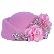 Women's Flower Beret Suitable for Church Wearing Elegant One Size Pink