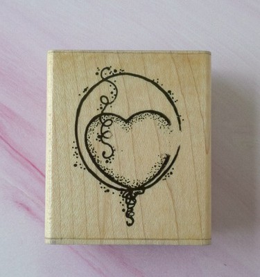Double Love Balloons Rubber Stamp