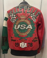 PELLE PELLE LEATHER JACKET GREEN/RED NEW W/ T...
