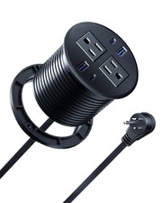 3 inch Recessed Power Grommet with AC Outlets, 20W USB Fast Charging Conferen...