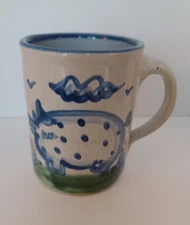M.A Hadley Hand Painted Art Pottery Hog/ Pig  Mug The End Signed