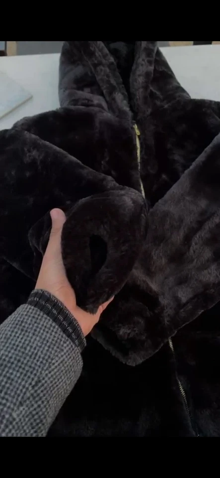 Chaqueta Esponjosa Premium Mezcla Mohair - Acogedora Ropa de Invierno Foto 4 de 4