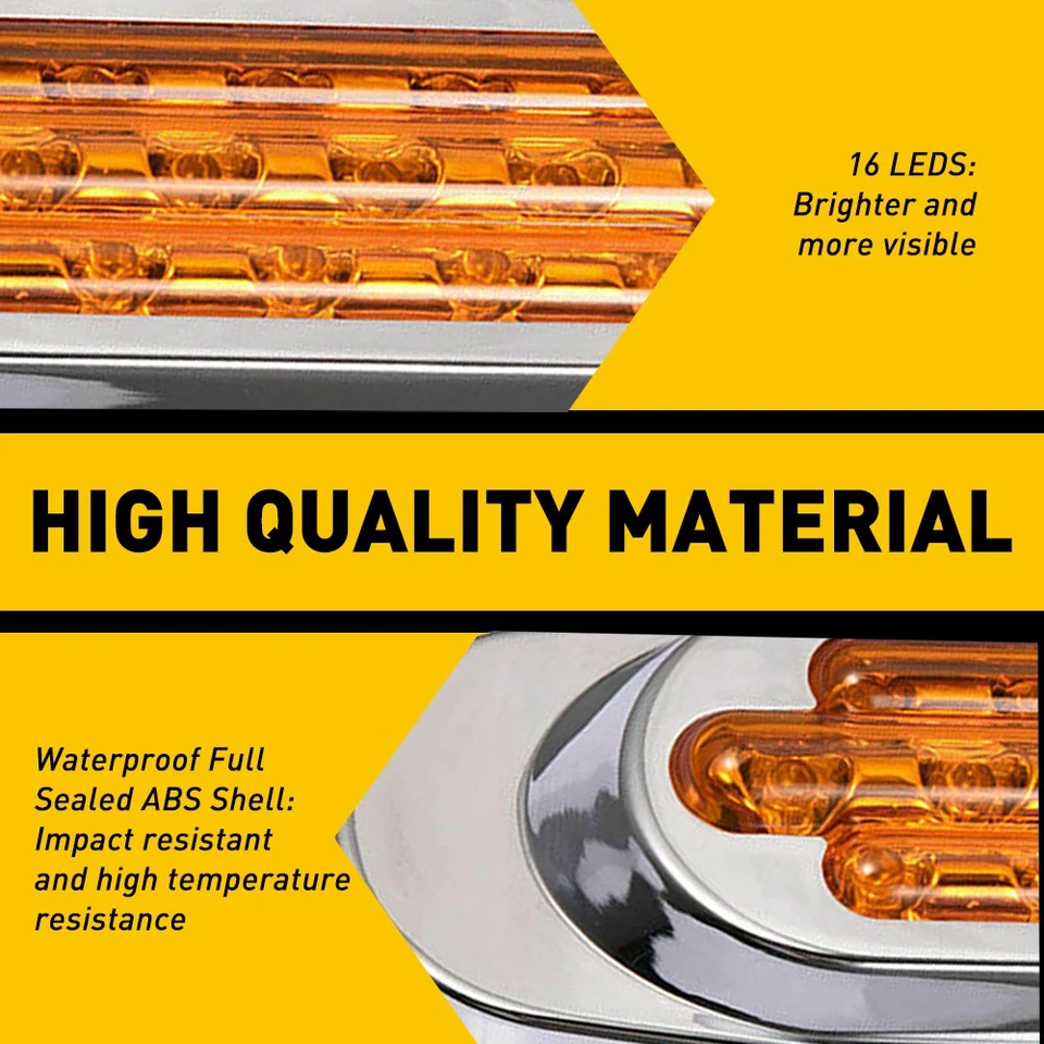 2 PIEZAS Luces de Marcador 16LED Luz Lateral Liquidación Lámparas Ámbar Foto 4 de 4