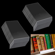 15 PCS Library Shelf Label Holders, Clear Shelf Labels Shelf Tags Moveable Li...