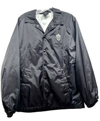 Huf Skateboards Thrasher Men's Small Coach's Black Satin Windbreaker Jacket (UB)