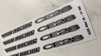 4PCS RIM WHEELS STICKER RAYS VOLK RACING CE28 BLUE 14'' to 17''