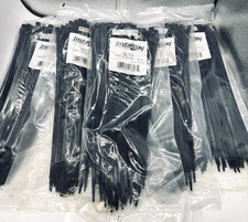 500 Pack 50 lb. Tensile Strength 11" Long UV Resistant Black Cable Zip Ties