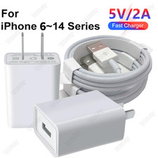 Fast Charging Cable USB Wall Charger Block For iPhone 6 7 8 XR X 11 12 13 14 Lot