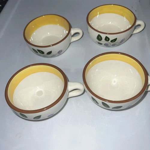 Vintage stangl Pottery Coffee Cups (4) Blueberry