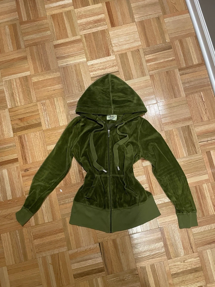 y2k Vintage Juicy Couture Verde Oscuro Chándal Suéter Top Foto 2 de 4