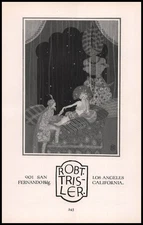 1924 Robert Trisler Illustrator Los Angeles Art Nouveau Boudoir Vintage Print Ad