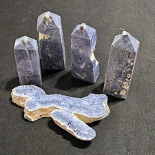 Wholesale Lot Of 5, Blue Coral Reef Marine Crystal Minerals, Halysites Fossil