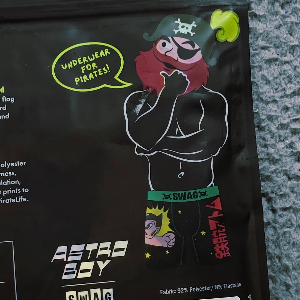 Calzoncillo boxer Astro Boy para hombre 2XL XXL negro rojo SWAG ropa interior dibujos animados divertidos nuevo con etiquetas Foto 3 de 4