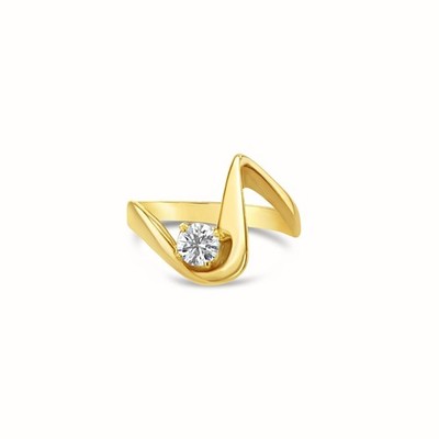Musiknote Diamant Ring 14 Karat Gelbgold