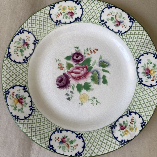 3 Wedgwood Imperial Porcelain Floral Basket Dinner Plate's Antique England - Picture 2 of 9