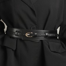 Wide Faux Leather Belt 5cm Detachable Women's Dress Coat Waist Jeans Belts