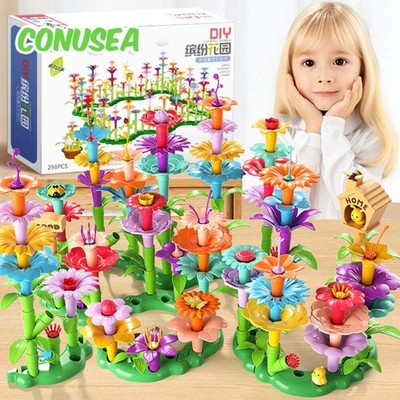 Building Blocks Flower Bouquet Girls Diy Garden Constructor Brick Playset Plant