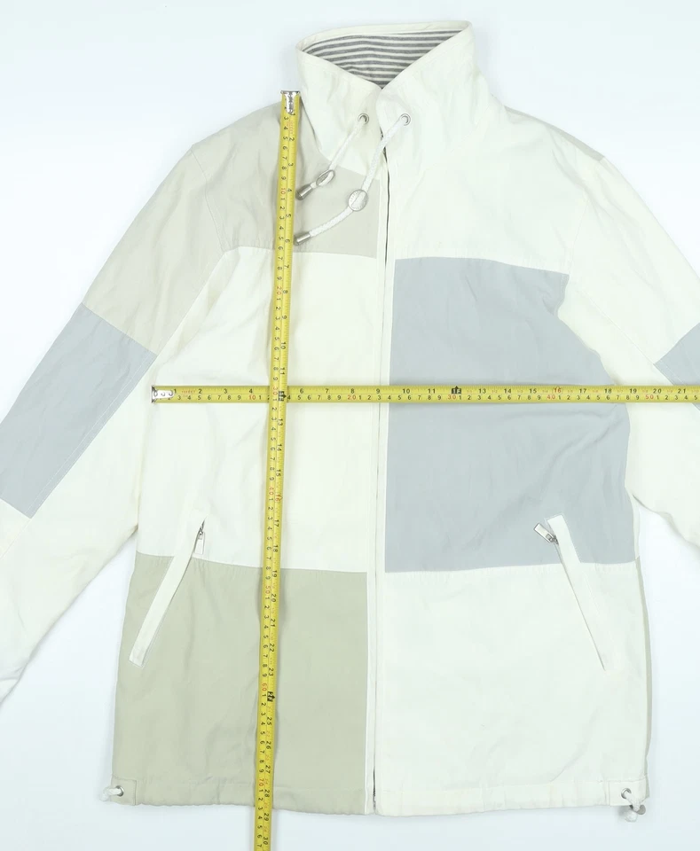 Mulberry Street Womens Jacket Small Beige Grey White Windbreaker - Image 2 of 4