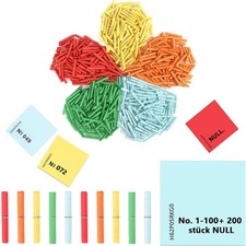 Tombola Lose Set 300 St&uuml;ck Nummeriert 1-100 bunt Gewinnlose Nieten