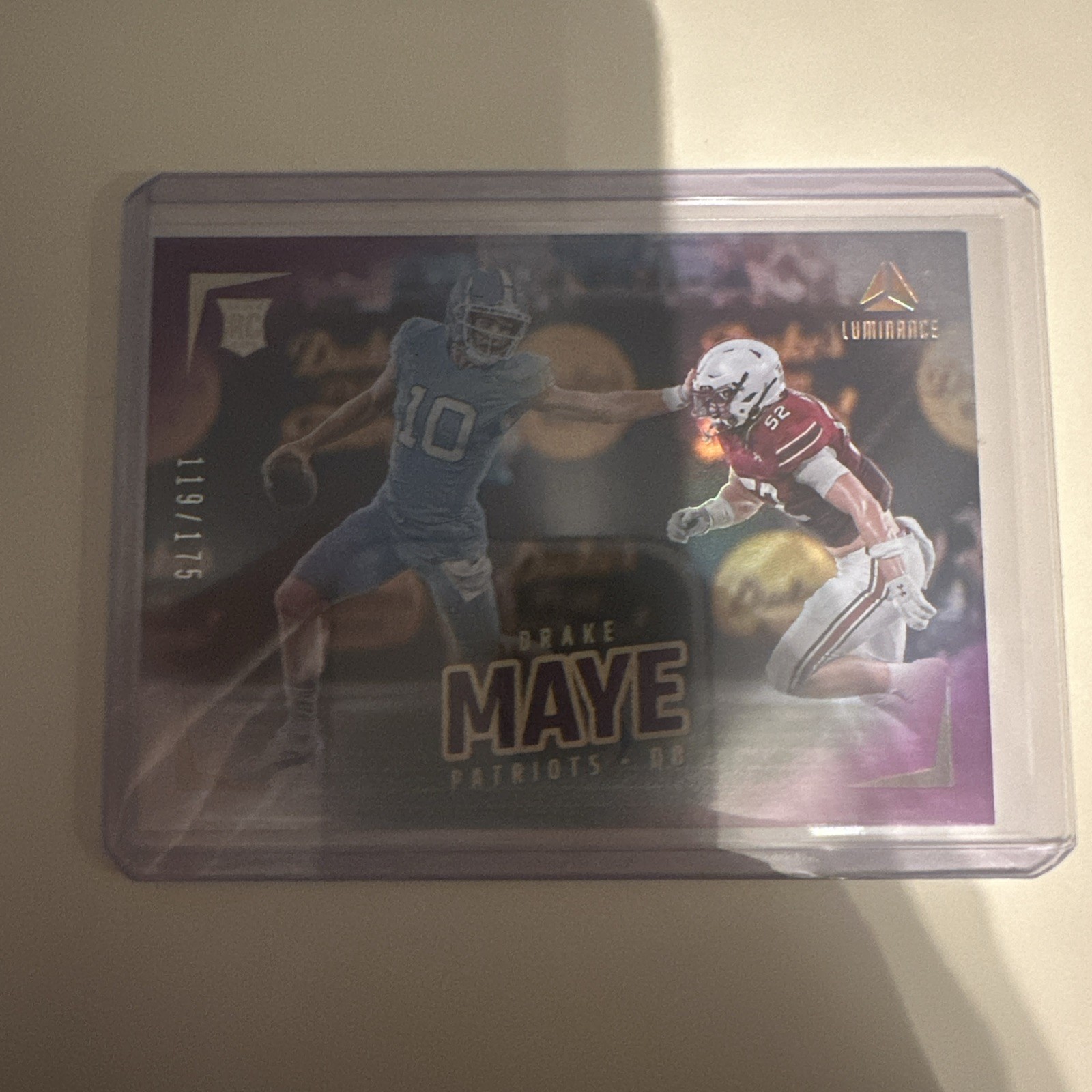 Drake Maye 2024 Panini Luminance RC Horizontal Purple Parallel /175 #177 