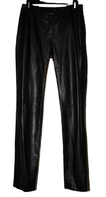 Etcetera Black Leather Lined Womens Straight Leg 30x33 Pants Size 0 NWOT
