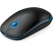 “VssoPlor Wireless Mouse – Slim 2.4G Portable (Black/Blue)”