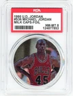 1995 -MICHAEL JORDAN- PSA 8 UD Milk Caps SILVER FOIL POP 5 Basketball POG Card