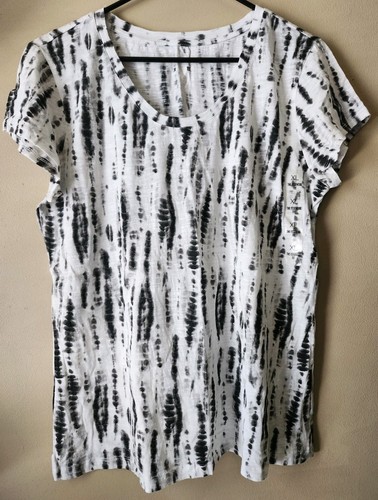 The Essential Tee Women's White and Black Tie Dye Shirt Size XL- NEW-