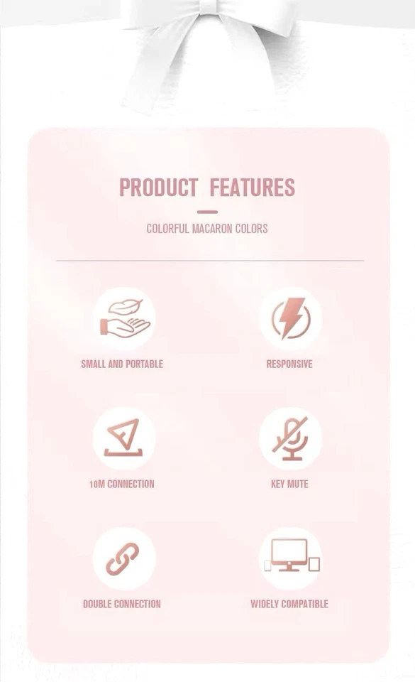 Macaron Rechargeable Wireless Bluetooth Mouse 2.4G Usb Mice For Tablet Laptop PC - Image 2 of 4