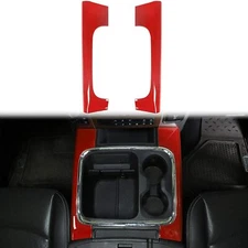 For 2010-2017 Dodge RAM Center Console Side Front Cup Holder Trim, Red 2pcs