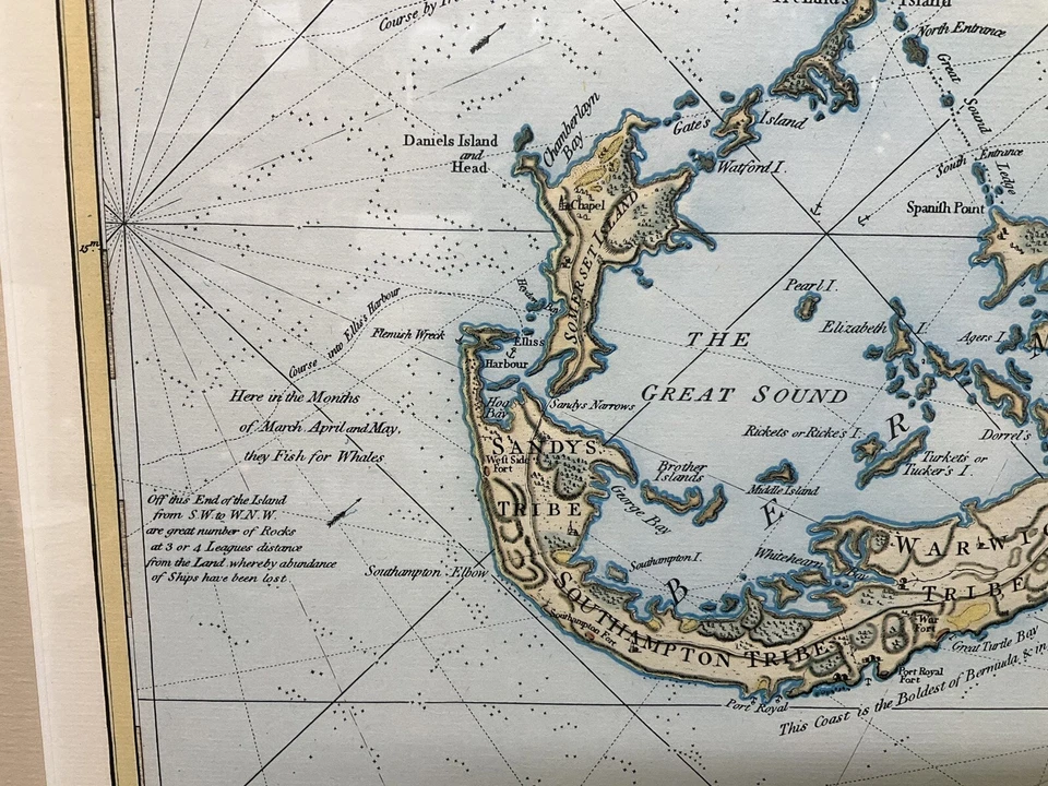Print 1797 Laurie & Whittle Map Bermudas or Summer’s Islands C. Lempriere Survey — 第 3/4 张图片
