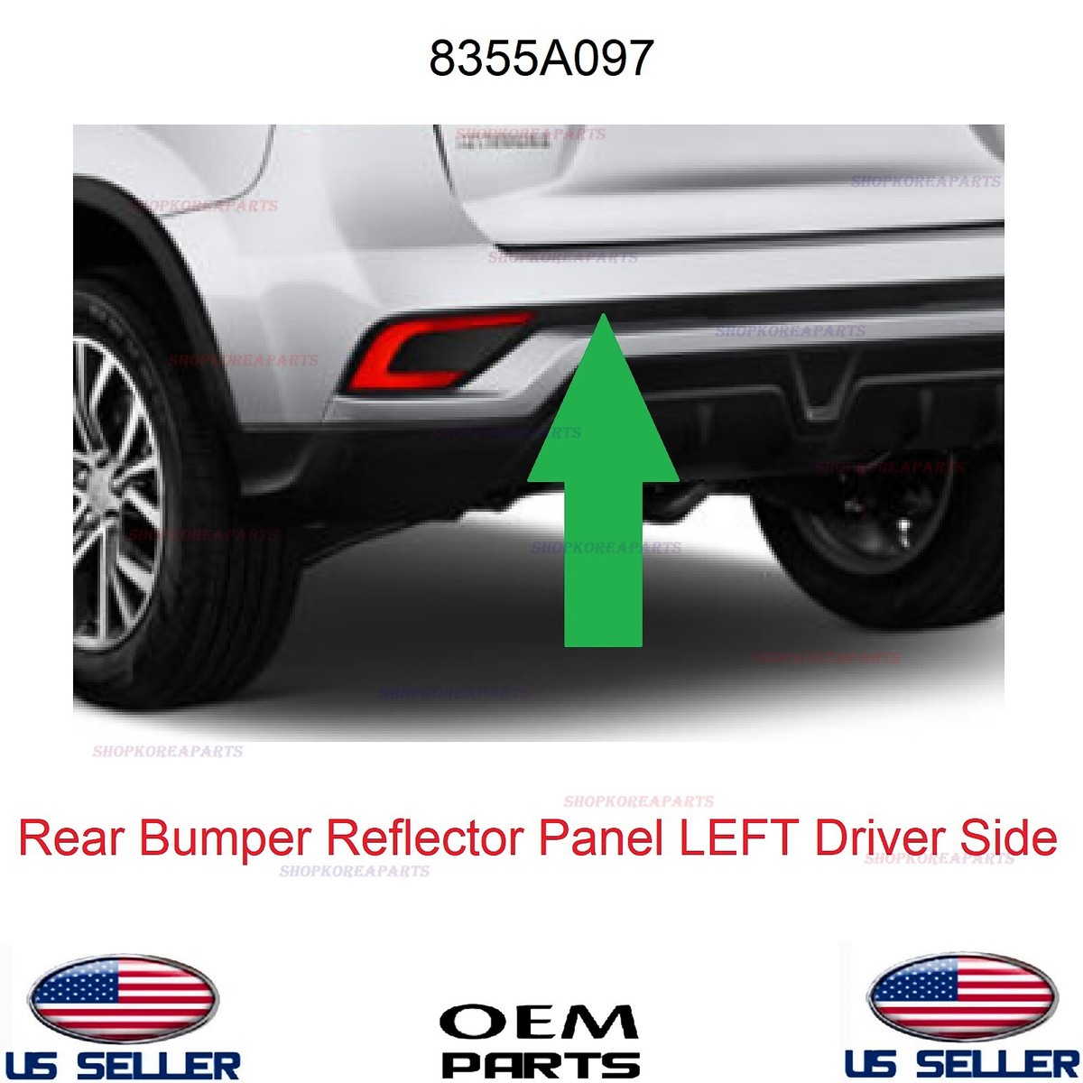2018-2019 Mitsubishi Outlander Sport Rear Bumper Reflector Panel