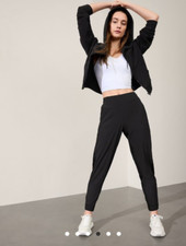 Athleta Womens 12 Brooklyn Legacy Mid Rise Black Jogger L 530631 Athleisure Gym