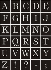 Großbuchstaben A-Z 3-30cm;Schrifttyp-Tiflis;Stencil;Schriftschablonen;Buchstaben