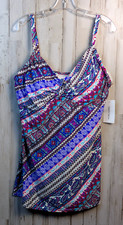 NWT One Piece Swimsuit Womans Plus 2XL Purple Paisley Floral Underwire Lined