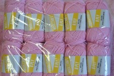 BABY PINK 8 Ply PURE WOOL 10 x 50gm balls PANDA WOOLCRAFT