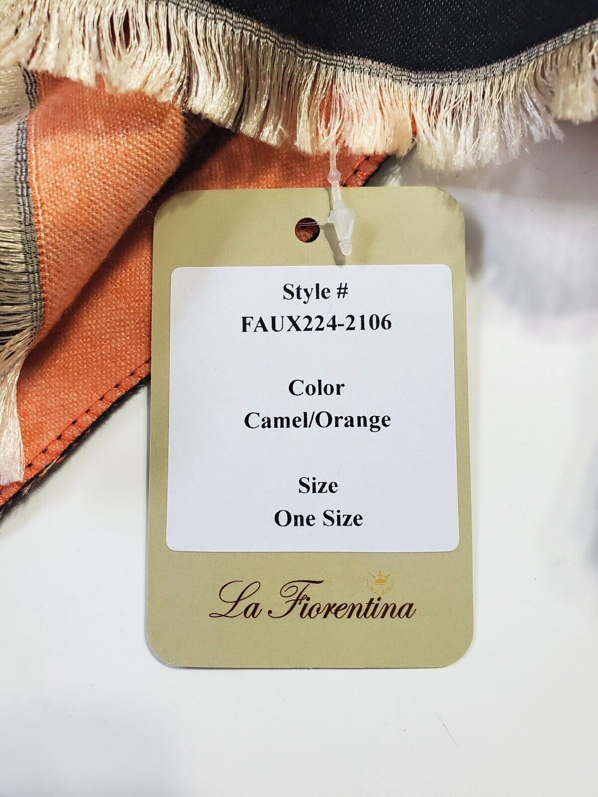 NEW La Fiorentina Faux Fur Camel/Orange Scarf One Size