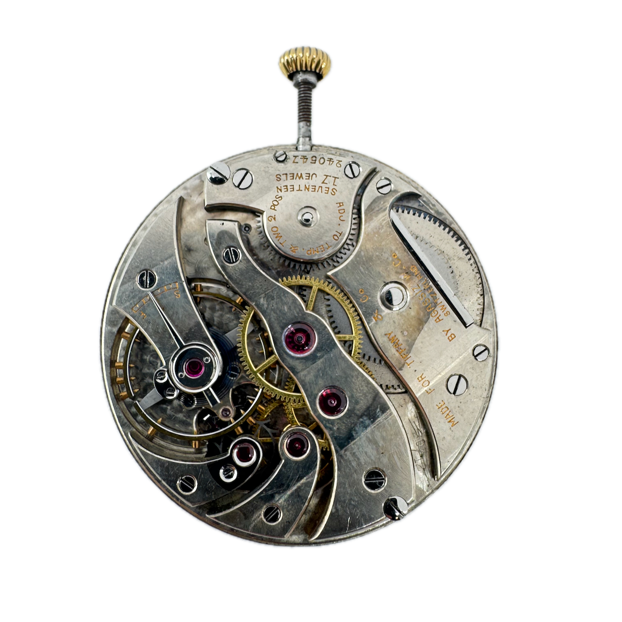 Antique 40mm Tiffany & Co. 17 Jewel Pocket Watch Movement Agassiz High Grade