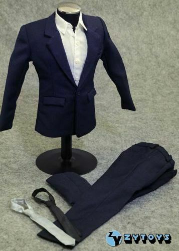 ZYTOYS 1/6 Male Navy Blue Business Suit Clothes Set For 12
