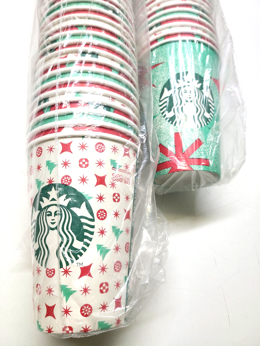 Starbucks Coffee Disposable Paper Cups Qty 100 10oz Christmas Holiday NO  LIDS | eBay