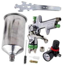 2.5mm Tip HVLP Paint Air Spray Gun Kit Gravity Feed Car Primer Gauge Protable