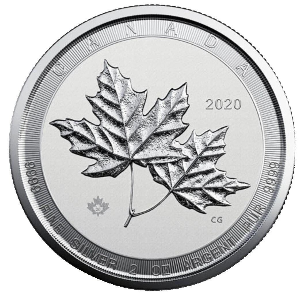Canadian Maple Leaf Silver Bullion Coins 2 oz Precious Metal Content per Unit