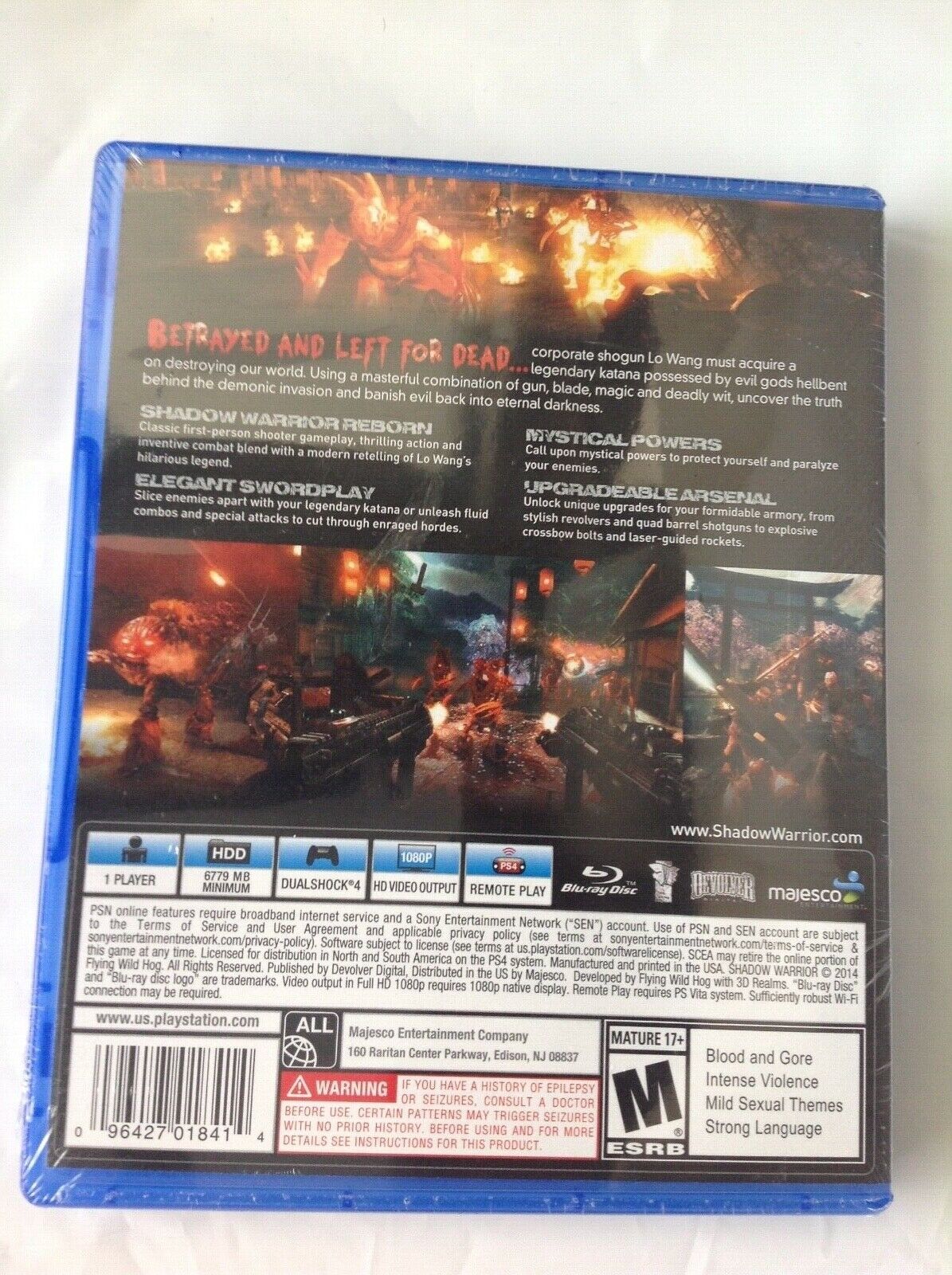 PS4 Playstation 4 Shadow Warrior BRAND NEW FACTORY SEALED READ 96427018414