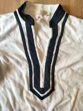 Tory Burch White With Black Accents Tunic Size XS