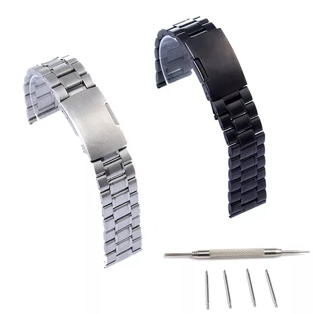 LDFAS Compatible for Fossil Q Band, 22mm Solid Stainless Steel Metal Strap  Compatible for Fossil Q