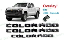 OVERLAY 3PCS Gloss Black Door Rear Colorado Emblems Letters Fit 2023+ Colorado