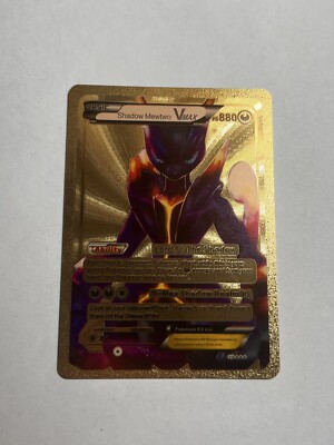 Shadow Mewtwo Vmax Gold Foil Fan Art HP880 Lord Of The Shadows NM | eBay