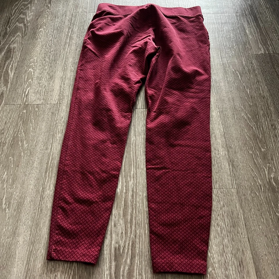 Leggings Lands' End Feminina Real Vermelha Borgonha Diamante Tamanho M Estrela do Mar - Imagem 4 de 4