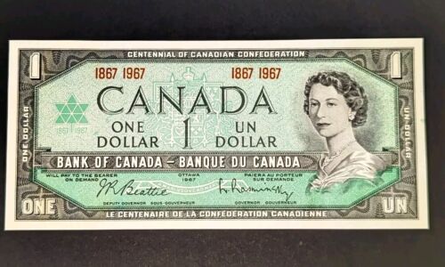 Canada 1967 Centennial One Dollar- $1 Bill- Crisp New Condition -